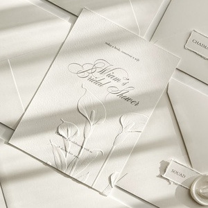 Custom Classic Sculpted <b>Embossing</b> Cotton Paper Greeting <b>Card</b> with Custom Logo Unique Shape Digital Printing - Product Image 2