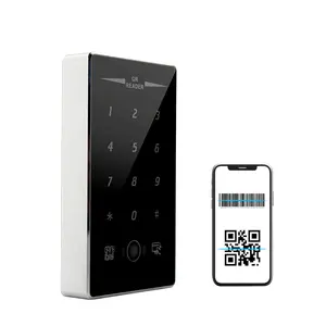 RFID 13.56Mhz Card Barcode QR Code lettore NFC Wiegand 26 34 IP68 lettore di controllo accessi per porte con tastiera Touch in metallo impermeabile