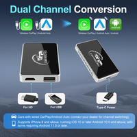 Kowankit K718 Adaptor Wireless CarPlay Android 12 Dual Wifi 4+32G Android Auto USB 5 in 1 Dual Wifi Mini Dongle untuk Mobil