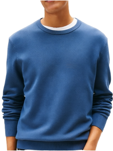 Pull en maille unie effet deux pièces 100% Coton pour Homme, Col en V ou Col Rond, Automne, Logo sur le devant, Vente en gros - Product Image 2