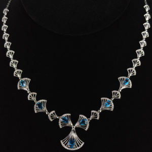 Lujoso collar de Vieira de Topacio Azul de Londres Natural de Plata de Ley 925 chapado en rodio para mujer, joyería de verano - Product Image 5