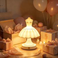 Lampe de chevet sans fil imprimée en 3D, 3 couleurs, intensité réglable, USB, tactile, lampe LED pour chambre à coucher pour filles