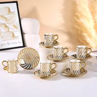 Porcelaine de luxe Latte Poignée Chaud Froid Thermique Potable Cadeau Espresso En Céramique Tasse À Café Soucoupe Ensemble