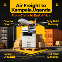 Fret aérien vers Kampala, Ouganda, Chine vers Afrique de l'Est, Agent logistique express Ali/UPS/DHL, Livraison porte-à-porte DDP, Transit stable
