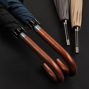 <span class=keywords><strong>Parapluie</strong></span> vintage <span class=keywords><strong>anglais</strong></span> Gentleman 23 pouces en bois avec poignée en J avec ouverture automatique Design minimaliste pour pluie soleil pour cadeau - Product Image 2