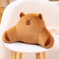 Coussin de soutien lombaire Capybara mignon avec tissu doux effet vison, soulage efficacement les douleurs dorsales pour sièges de voiture et canapés domestiques
