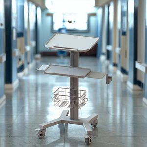 Stazione di lavoro di alta qualità regolabile in altezza Mobile medicale Trolley Tablet VESA ospedale carrello per clinica dentale - Product Image 5