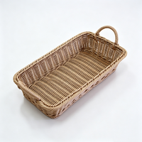 Panier à fruits et en-cas en rotin PP tressé, fait main, écologique, de qualité alimentaire, avec poignées, facile à nettoyer, pour la décoration de la maison, de la cuisine et de la table