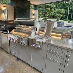 Cuisine extérieure en acier inoxydable SS316 pour jardin, anti-corrosion, au toucher frais, avec barbecue intégré - Product Image 1