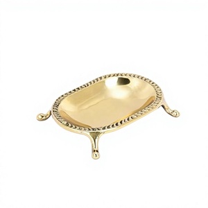 Support à savon de luxe de style européen avec base sur pieds, présentoir de comptoir portable en laiton pour accessoires de salle de bain - Product Image 1