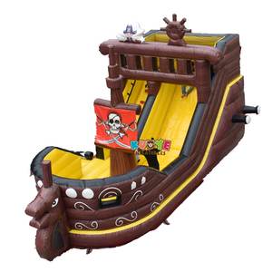 Comercial al aire libre PVC Casa de rebote gran barco pirata tobogán inflable pirata gran tobogán parque infantil para niños - Product Image 2