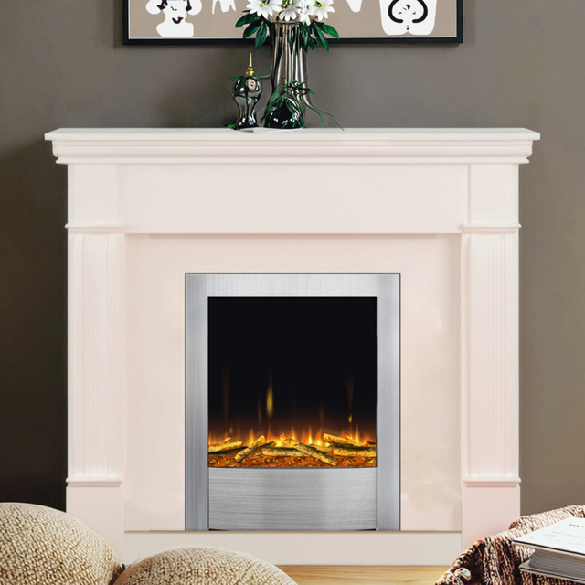 Wholesale Wifi Remote Home Using 16" Insert Multicolour Smart Electric Fireplace Silver Black champagne Fascias Frame