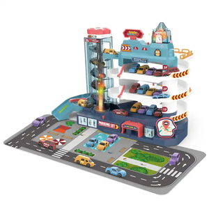 Electric 3 Storey Car Parking Lot Track Toy Set Kids DIY Assembly Educational Station Pretend Play Parking Lot Garage Toy Set
