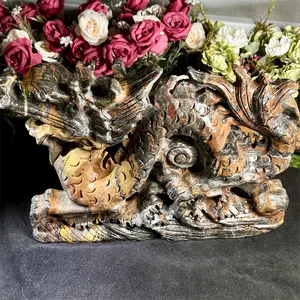 Naturel chine jade fengshui cristal sculptures shanhuanghua jade dragon à vendre