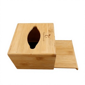 Porte-boîte à mouchoirs en bois de bambou Thauwood, forme personnalisée, matériau naturel, design gravé, décoration de Noël pour la maison, utilisation sur table - Product Image 1