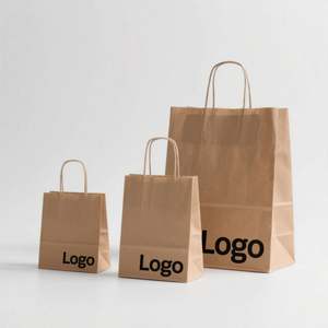 Bolsa de Compras de Papel Kraft Marrón Ecológica de Gran Tamaño con Logotipo Personalizado Impreso y Diseño Serigrafiado - Product Image 4