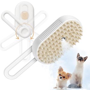 New Pet Brush 3-In-1 Steamy Brush Grooming Hair <b>Massage</b> Comb Self Cleaning Hair Remover Spray Steam Hair Brush - Product Image 1