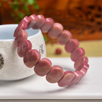 Bracelet UJBOX en pierre naturelle grain de bois rouge, facetté, poli, fait main, pour femmes et hommes, bijou de mode en cristal