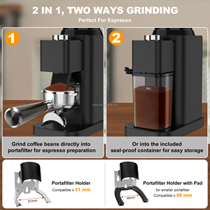 Moulin à café électrique conique 2025 à 48 réglages, compact et silencieux, pour expresso domestique et extérieur, avec 48 meules coniques précises - Product Image 6