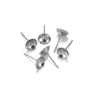 Base de Acero Inoxidable para Pendientes, Forma de Media Luna de 4-8 mm, para Fabricación de Joyería, Componentes para Pendientes - Product Image 4