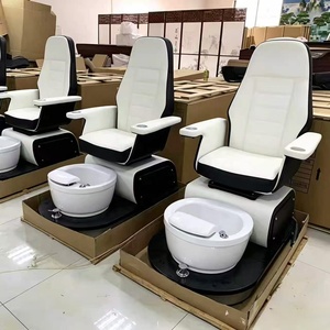 Fauteuil de pédicure avec siège et dossier inclinables, bain de pieds sans tuyauterie, drainage manuel pour salon de manucure - Product Image 2