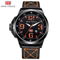 Jam Tangan Quartz MINI FOCUS MF0004 Fashion Hot Sale Pria, Angka Besar, Tali Kulit, Tampilan Tanggal, Mewah, untuk Tangan Kiri