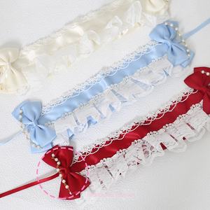 DREAM FASHION <span class=keywords><strong>Lo</strong></span> Niang - Diadema de Satén con Lazo de Encaje Blanco, Estilo Lolita, para Mujer, Accesorios para el Cabello, para Fiestas - Product Image 4