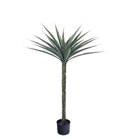 Planta Artificial de Sisal en Maceta de Plástico para Interiores y Exteriores, Decoración para Hogar, Oficina y Jardín, Plantas Artificiales