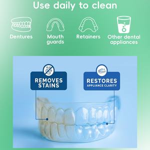 טבליות ניקוי תותבות GlorySmile סיטונאיות, מותג פרטי, 60 יחידות, בטעם מנטה, תוסף תזונה תוסס לניקוי ריטיינר, מסיר כתמים - Product Image 6