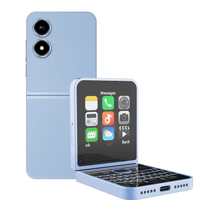 Pocket2 Mobile Phones 48MB 128MB QWERTY Keyboard for Mobile Socia APP 4G Volte Call and Text Feature Phone Flip Phone