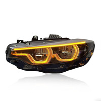 Pieza de Repuesto para Automóvil SJC para BMW Serie 4 F32 M3 F80 M4 F82 2013-2017, Faro Delantero LED Tri DRL Estilo Ikon V3 Amarillo Blanco Ámbar