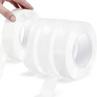 Cinta Nano Transparente de Doble Cara, Fuerte y Suave, Impermeable, Reutilizable, de PU, para Unir Alfombras, Pósters, Decoración del Hogar, Etiquetas de Papel, 5m