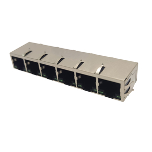 1x6 cổng 1000 Base-T <span class=keywords><strong>Ethernet</strong></span> kết nối shielded LED Jack <span class=keywords><strong>RJ</strong></span> <span class=keywords><strong>45</strong></span> nữ nối jg46204ae nhiều cổng RJ45 Cat 6 kết nối - Product Image 1