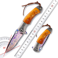 Couteau pliant Damas personnalisé, haute dureté, multifonctionnel, couteau de poche pour le camping et la survie