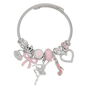 Pulseras de Acero Inoxidable de Moda al por Mayor, Elegantes y Sencillas, <span class=keywords><strong>con</strong></span> Diseño de Princesa de Diamantes de Lujo para Mujer - Product Image 5