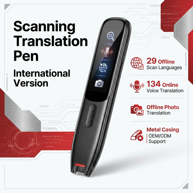 Professional S7H Metal Casing Scanning Translator Pen 134 Online Voice 29 Offline Scan Languages For Business