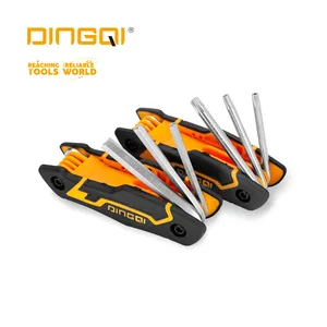 2020 DingQi New Style Hand Tools 8Pcs hex and torx Key, hex torx Key Set folding torx key