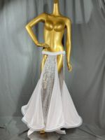 Nouvelle conception de jupes longues fendues à sequins pour la danse du ventre, robe sexy de danse du ventre, costume pour femmes, vêtements d'entraînement et de spectacle sur scène