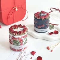 Velas Aromáticas Modernas de Lujo con Aroma a Rosas, Diseño Cilíndrico en Relieve, Cera de Soya Hecha a Mano, Aromaterapia, Hogar Dulce, Diwali