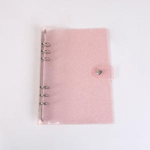 Reliure à 6 <span class=keywords><strong>anneaux</strong></span> A6 en PVC scintillant <span class=keywords><strong>4</strong></span> couleurs avec couverture de carnet de planification à feuilles mobiles, transparente, souple, légère, populaire et durable - Product Image 4