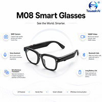 Lunettes Intelligentes avec Caméra, 2 Go de Stockage, Enregistrement Photo/Vidéo/Audio, Batterie 300 mAh, 7 Heures d'Autonomie Musicale, Contrôle Tactile, Portables