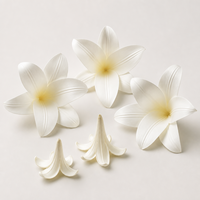 Têtes de fleurs de lys artificielles en PU réalistes, fabriquées à la machine, 2 tailles, blanches, pour décoration de plafond de mariage, artisanat DIY, vente en gros