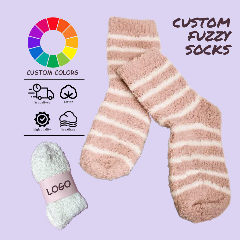 Crew Bulk Thick Women Socks Cotton Custom Socks Winter Soft Comfortable Home Wear Packaging Cosy Fuzzy Socks