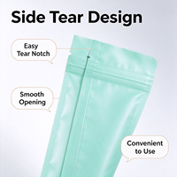 Sachet d'emballage thermoscellable en aluminium composite, couleur unie, avec fermeture éclair, imprimé sur mesure, résistant à l'humidité, pour la vente en gros