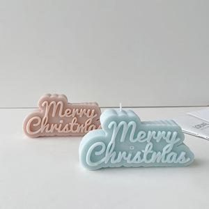 Molde de silicona con forma de letras 'Feliz Navidad' para velas, jabones artesanales, decoración de regalos DIY, resina y cera, y herramientas para pasteles - Product Image 4
