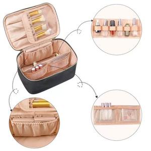 Portable Travel Cosmetic <b>Bag</b> Large Capacity PU Leather <b>Toiletry</b> Organizer Hand Carry Luxury Simple Design - Product Image 6