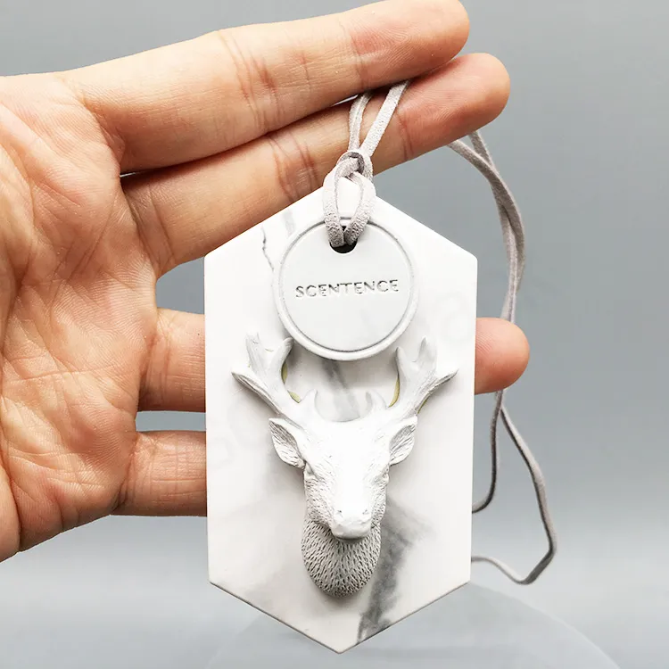 Customized Fashion Hanging Christmas deer Shape Fragrant Smell Aromatherapy Stone Air Freshener Plaster for Car