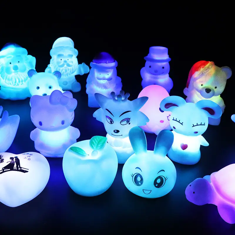 HLC017 Cute Squishy Toy Animal Shape Light Squeeze Healing Fun Kids Antistress Stress Reliever Decor Led Night Light Toys
