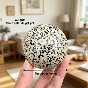 Esfera de Jaspe Dálmata Natural al por Mayor, Bola de Piedra Curativa de Cristal Pulido a Mano para Reiki, Meditación, Decoración del Hogar y Regalo - Product Image 2