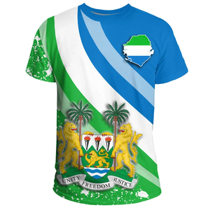 T-shirt OEM en dropshipping pour hommes, prix bas, design Sierra Leone, chemise décontractée pour hommes, fournisseur en gros - Product Image 4